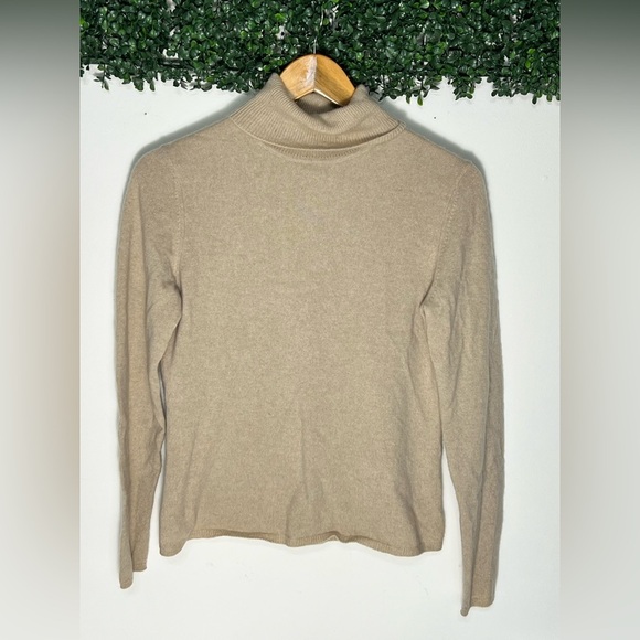 Charter Club Sweaters - Charter Club Luxury Cashmere Sweater Tan Camel Turtleneck Size M Classic Preppy